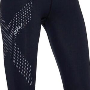 2XU Black Compression Tights with White Dotted Pattern | Size S